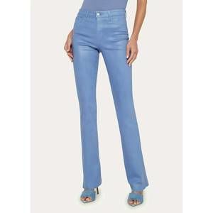 NEW L'AGENCE ruth high rise straight raw hem jeans in wild wind coated